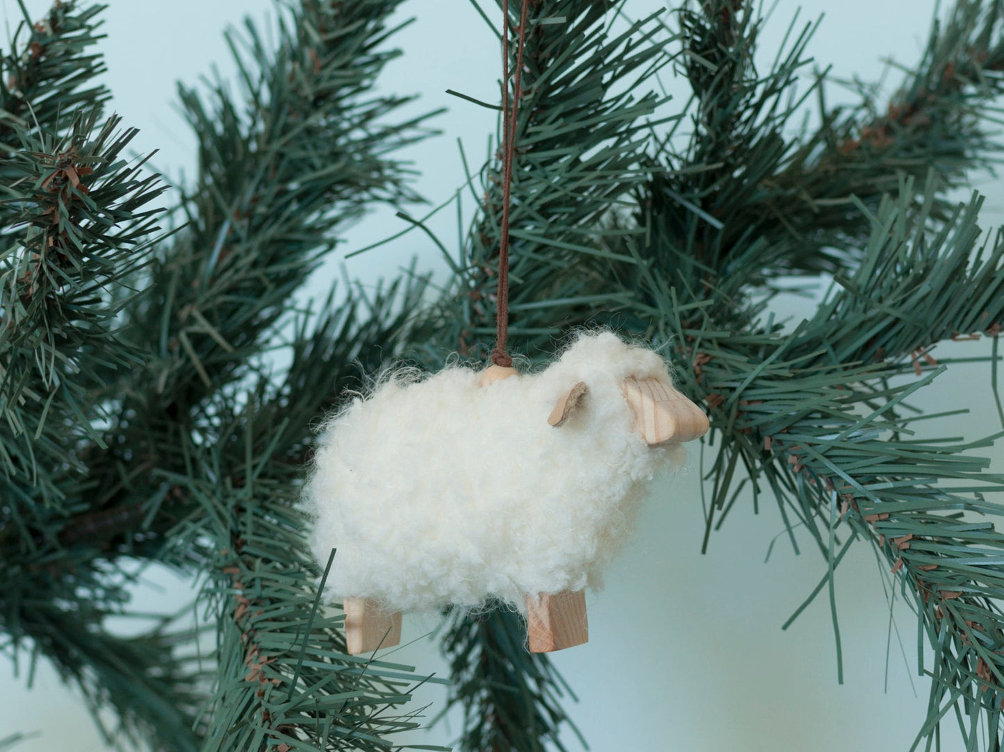 Set of 10 sheep ornaments